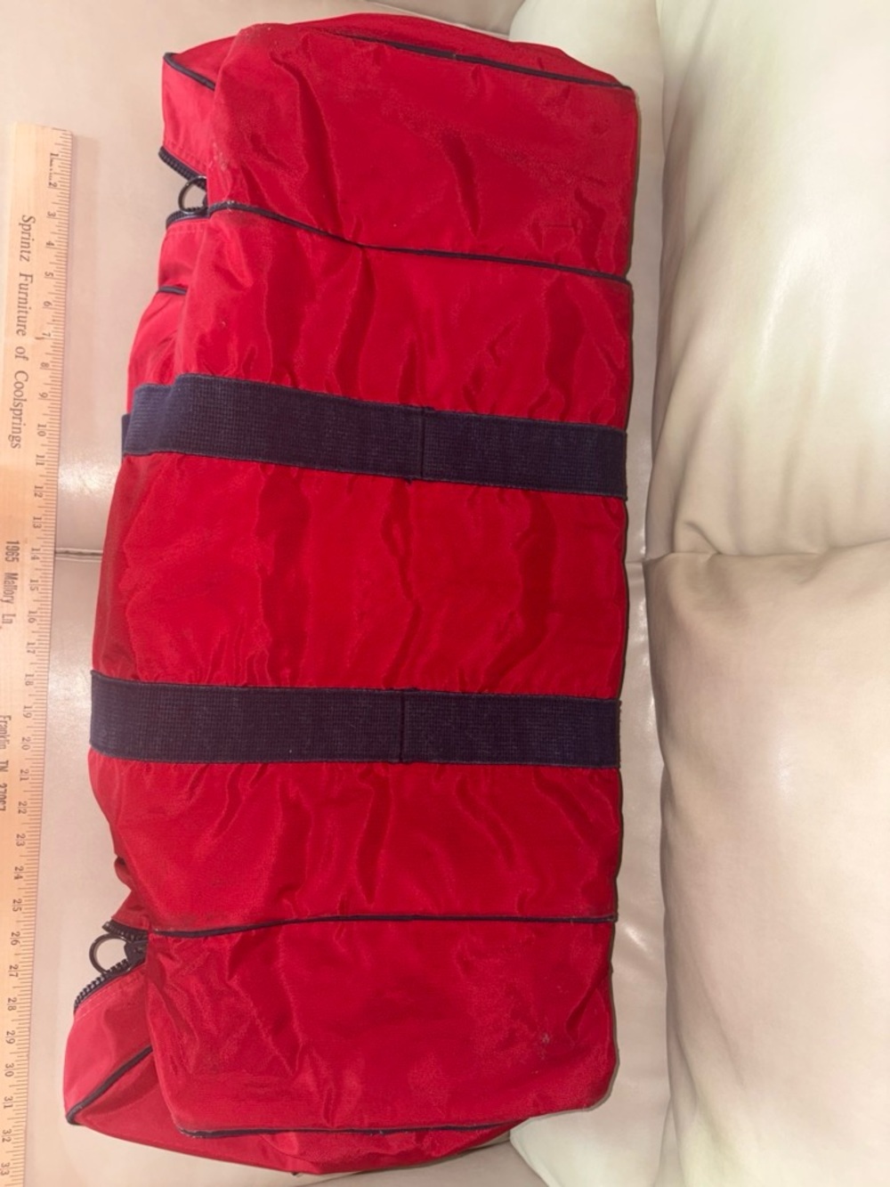 Vintage 80s Lands' End Duffle Bag Red - Picture 11 of 13